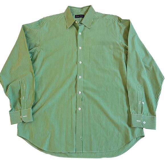 Ralph Lauren Purple Label Mens Stripe Long Sleeve Dress Shirt EUC Size XL Preppy - Picture 4 of 13